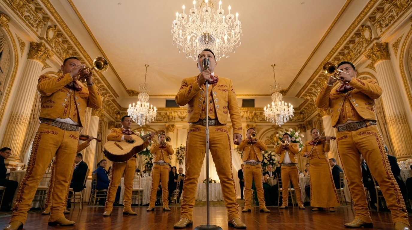 Mariachi Vasos de Honra cantando en vivo